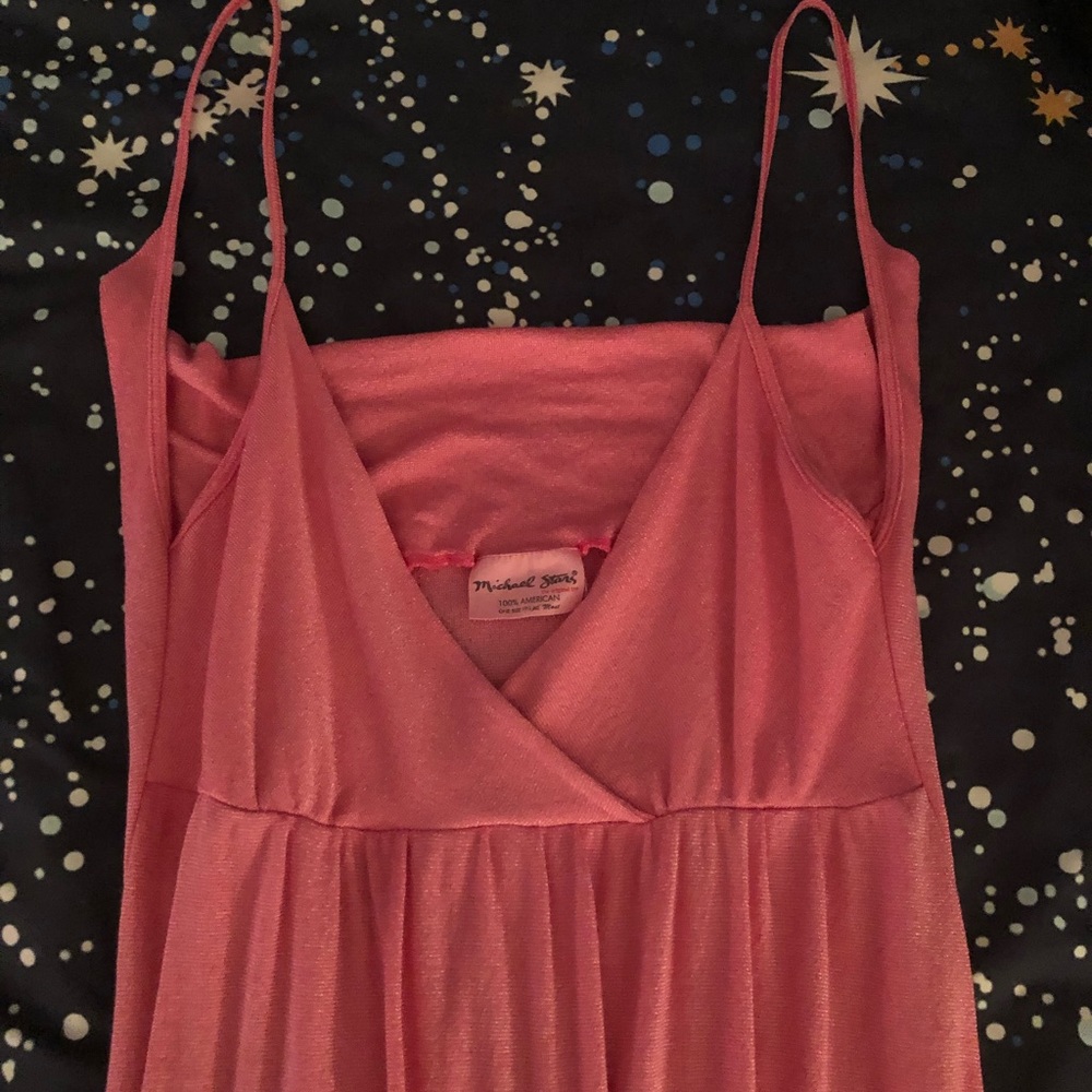 Michael Stars pink shiny strapped dress